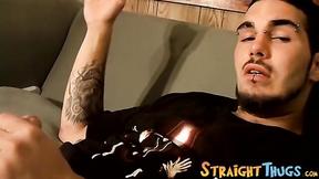 ”Straight thug with piercings talks dirty & strokes himself”