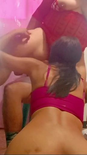 Unforgettable moment from &quot;Stepmom and stepsister sucking cock and riding&quot;