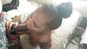 HOMEMADE PORN Webcam Blowjob For Huge Cock From Caramel Skin Ebony In Bedroom