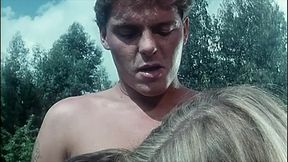 Hot Vintage Threesome by the Pool