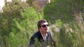 Two hot girls caught in the countryside licking pussy and fucked