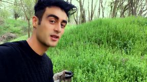 Uncut Cock Piss with Erection and Cumshot on Used Boots POV Outdoor