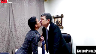 Asian Twinks - Office Sex with Daddy & Young Stud