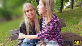 2 hot Russian lesbians came on a job interview and experienced sexual adventure with a stranger