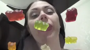 Consuming Gummies From the Glass!