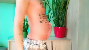 Twink Belly Bloated with Cola and Mentos Then Wank and Cumshot