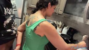 Spicy Tradwife Life - Interracial Couple Fuck in Kitchen While She Cooks His Dinner Psilo Siren Matt Bishop