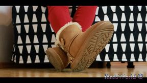 Cozy Boots, Red Jeans & Stocking Tease