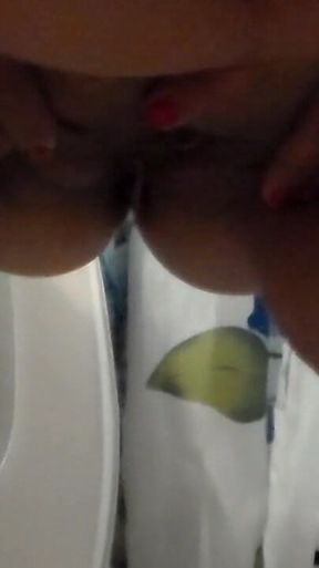 Closeup of Jen Pissing