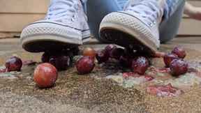 Ballbusting Shoe and Barefoot Grape Crush