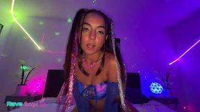 glitter covered sasha tatcha trades the dance floor for neon chaos!