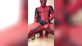 WANKING in my New DEADPOOL Outfit ** Rock HARD COCK & Super HORNY **