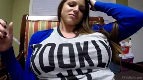 Seductive Brunette Shows Off Her Tits While Shopping at Supermarket