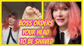Boss Orders Your Head To Be Shaved – Footstool Training and Height Humilitation