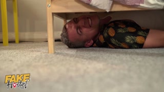 Fake Hostel Two girls have fun anal sex threesome