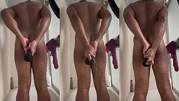 SexyJeff419 plays with 14 inch dildo