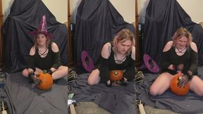 witchy tgirl makes pumpkin her bitch