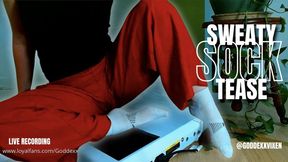 Sweaty Sock Tease Live Recording - I love controlling the ways you’re allowed to worship My feet after using the walking pad. Especially when that means allowing you to use My sweaty socks as the perfect tea bags for some sweaty sock tea.