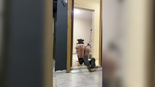 Sissy CD Luna Crawls in Colon Public