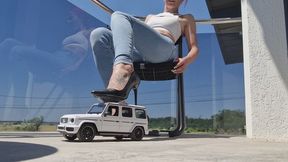 Sexy Denim Goddess – Riding My Mercedes AMG With My Ass And Heels