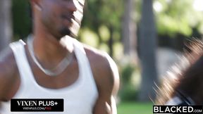 BLACKED BBC-Loving Brunette Sawyer Cassidy Gets Spit-Roasted By Two Massive Cocks
