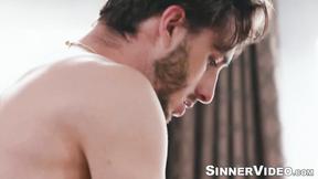 ”Big boobs Reagan Foxx rides the hard rod of handsome Lucas Frost”