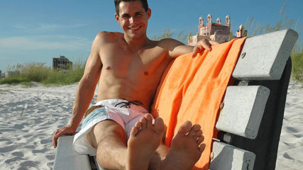 Caleb's Gorgeous Feet On The Beach