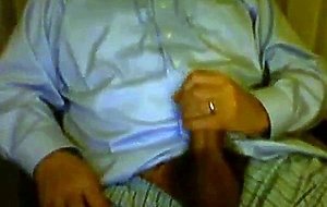 Dad big cock cums on shirt