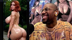 sweaty tight bald pussy big breast ginger girl is walking towards you, ai generated