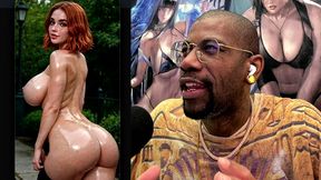 sweaty tight bald pussy big breast ginger girl is walking towards you, ai generated