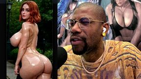 sweaty tight bald pussy big breast ginger girl is walking towards you, ai generated