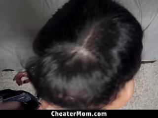 Stepmom Masturbates Whilst Her Slutty Stepson Jerks His Shlong - Cheatermom