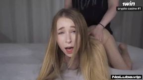 Homemade teen's ideal assets orgasms in doggystyle.