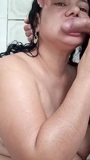 Epic moment from &quot;Girlfriend sucking in the shower deep throat&quot;