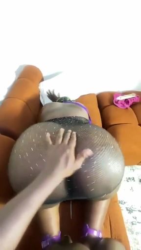 Ebony BBW Verses a Delivery Guy