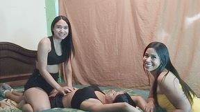 "ZULAY AND FRANCIA TICKLE KARLA'S ARMPITS AND BELLY BUTTON"