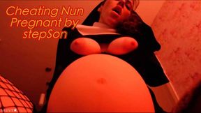 Cheating Nun, Pregnant by stepSon! - halloween costume sexy nun stepmom stepson pregnant impregnation pregnant belly roleplay dirty talk