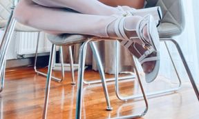 Hot Blonde MILF Caresses Perfect Pedicured Feet - Foot Tease & Toe Suck