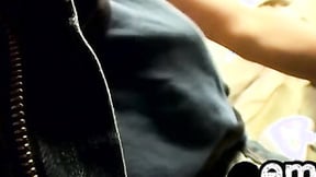 ”Charming gay guy wanks behind bar until he cums in a glass”