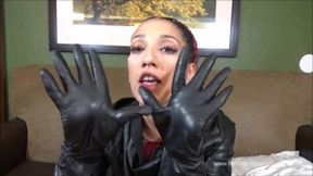 Leather glovejob with Stefania_POV_wmv_