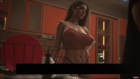 Cheating Mother in Law Sucking Boyfriend Huge Cock in Kitchen and Cum in Mouth