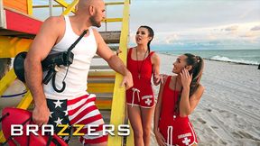 Lifeguards Kylie Rocket And MacKenzie Mace Take Turns Getting Their Wet Pussies Pounded By JMac - BRAZZERS