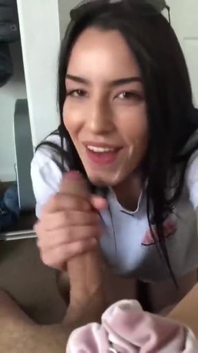 Amateur GF gives a blowjob on phone call