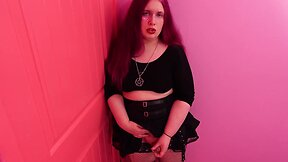 Pov: goth transgender ejaculates large load