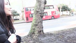 eager eastern gets excited peeing into her jeans inside front of everyone
