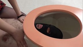 Toilet slave get spitting