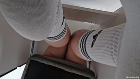 Unaware Giantess Working on Laptop in Socks Pt 13