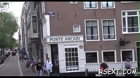 Beautiful amsterdam hooker rides a large hard rod passionately