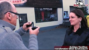 German grandpa flirts on the street and has sex with the woman next door.