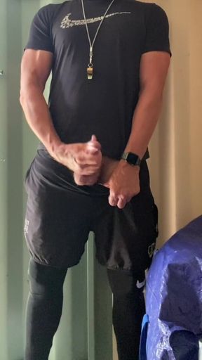 Jockdad87 Shoots Another Load in the Equipment Closet